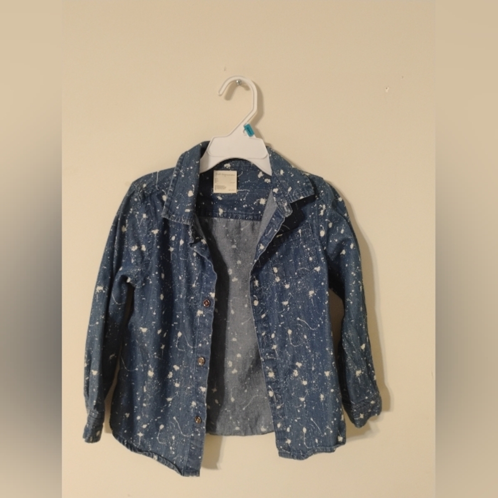 First Impressions Toddler Boys Paint Splattered Button Down 4T
